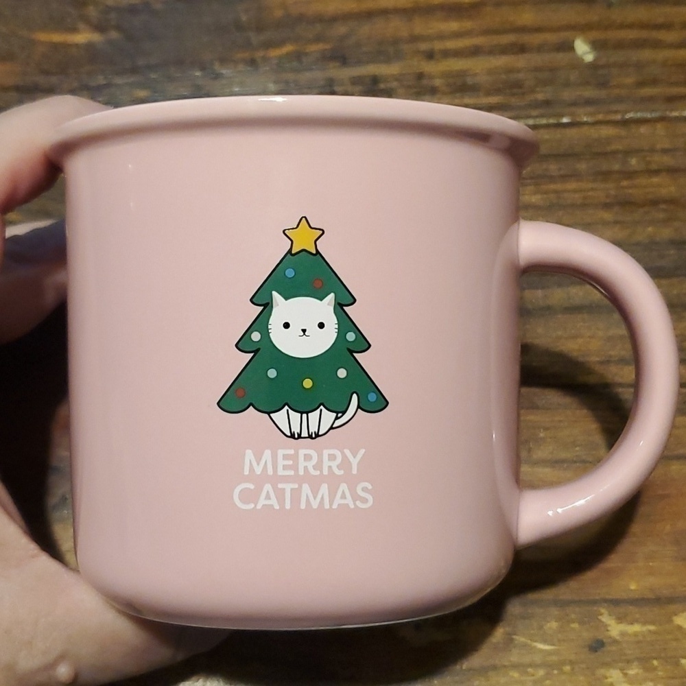 Merry Catmas Pink Coffee Mug